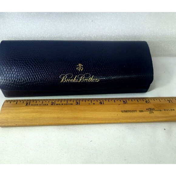 Brooks Brothers Mens Eyeglasses Case Black Textured Hard Case Cylinder EMPTY - Picture 5 of 5